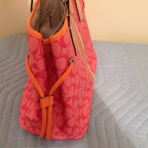 Coach Vibrant Pink and Orange Tote - Picture 6 of 8